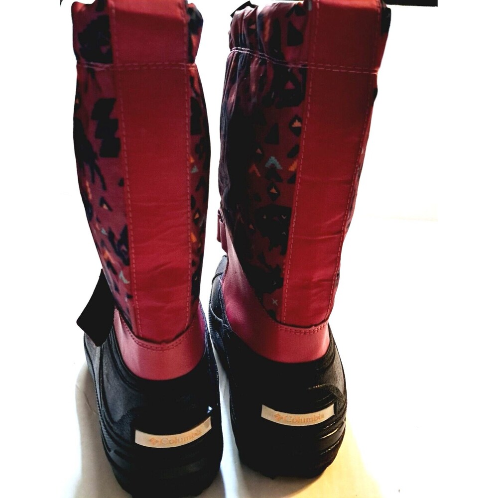 Columbia Powderbug Plus Boots Youth Girls Size 4 Pink Winter Snow Pull On - Picture 7 of 13